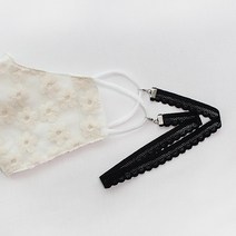 언니야원단 완제품) 국내 제작 스판 레이스 마스크 스트랩 블랙 컬러