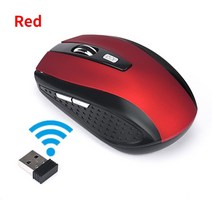 Raton-게임용 마우스 2.4GHz 무선 USB 수신기 프로 게이머 PC 노트북 데스크탑 컴퓨터, 03 Red, 한개옵션1