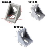 너트 구멍이 있는 알루미늄 앵글 코너 조인트 T-슬롯 프로파일 프레임 압출 브래킷 2020 3030 4040 연결, 02 2020 Aluminum