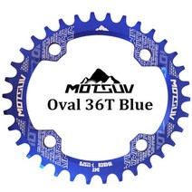 옴니움 크랭크 motsuv 자전거 타원형 좁은 넓은 mtb 서클 셋 플레이트 체인링, 파란색 타원형 36t