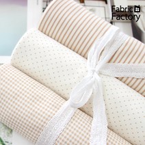 다이마루 원단 홈패션 의류용 천 대폭 오가닉 양면다이마루 도트앤체크앤스트라이프 브라운모노 3종 EZ, 브라운도트