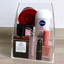 주니아니 립스틱 향수 컨실러 화장품 계단식 화장품정리함, 3단정리함, 투명아크릴