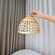 [살림일기] 대나무 미니 뱀부 라탄 소품 인테리어 전등갓 작은사이즈 전구 캠핑 조명 커버