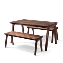 북유럽풍의 천연 원목식탁 세트 HFT-2053 아르케 호두나무 원목 4인 식탁세트