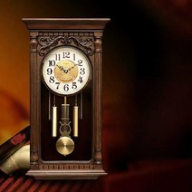 벽시계 대형 괘종 시계 스탠딩 원목 복고풍 18인치, A