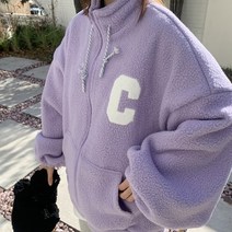 애플망고샵 겨울 빅사이즈 오버핏 뽀글뽀송 외투 점퍼