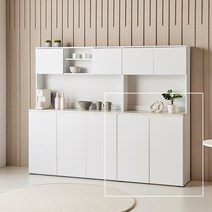 룸핏 어텀 키큰 높은 렌지 레인지 오븐 밥솥 렌지대 다이 선반 대 장 다용도 멀티 수납장 받침대 거치대 커피머신 홈카페 학원 매장 가게 사무실 탕비실 상부장 틈새장 에어프라이어, 2문 주방수납장, 화이트