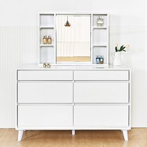 호두데코 모아 LPM 1200 양수 서랍장+거울수납장 / 화장대, 화이트