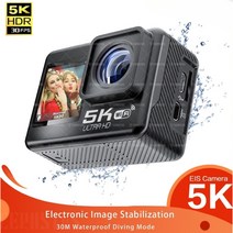 5K 액션카메라 손떨림방지 와이파이 4K 60FPS 듀얼 스크린 방수 스포츠 카메라 액션캠, 128GB 5K4K-60FPS, 5K30FPS-V39 A