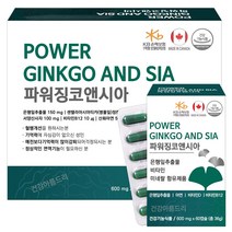 캐나다 파워 징코앤시아 120캡슐/은행잎추출물 아연 비타민D B, 72g, 1개