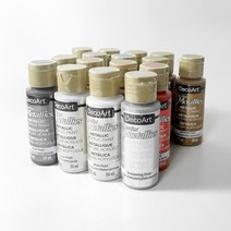 데코아트 메탈릭 펄 아크릴 물감 16색 펄 석고방향제 염료 색소 채색까메오캔들 미술 (공식 색상표 표시), 7.로얄 루비