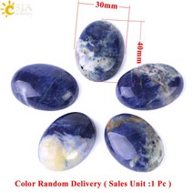 캐보션 원석 문스톤 오팔 Csja 1pc 천연석 소달라이트 카보 숑 비즈 타원형 택시 13x18mm 30x40mm 반 보석 맞춤 수제 보석 여성 남성 f510