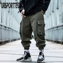 ursporttech 핫 블랙 카고 바지 남성 힙합 가을 harem pant streetwear harajuku jogger 스웨트 팬츠 면 바지 남성 바지
