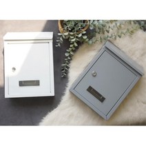 엔틱현관 우편함 철제 벽걸이 우체통 기부함 소원함 고충처리함 레스토랑 편지꽂이 학교건의함 우편통 카페, 화이트