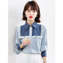 쉬폰 셔츠 여성용 긴팔 봄 새로운 스타일 프렌치 세심한 기계 탑 여성용