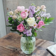 꽃센터피스 꽃정기배송 생화택배 1회체험꽃가능 졸업꽃다발 여자친구선물, 라지 5회정기