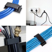 견고한 10pcs 자기 스틱 케이블 클립 접착제 관리 클램프 ABS 와이어 주최자 사각형 데스크탑 컴퓨터에 대, 한개옵션0
