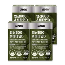[1병당 3개월분] GNM 엽산 600 비타민D / 임산부 레몬추출 엽산, 4개, 500mg, 90정