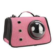 고양이 강아지 애견 반려견 투명 이동가방 크로스백 캐리어 슬링백, 핑크