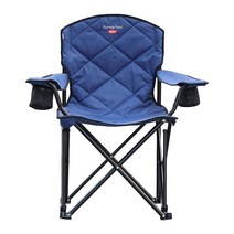 정품 SUNNYFEEL XL 오버사이즈 캠핑 의자 2팩 성인용 접이식 캠프 의자 튼튼하고 빅 톨 226.8kg(500파운드) 패딩 처리된 휴대용 쿼드 암 잔디 야외/피크닉/해, Navy Blue