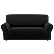 쇼파천갈이 3인용 4인용 여름 쇼파 소파 패드 덮개 천 커버 소파 스트레치 및 안락의자 솔리드 컬러 1234인용 거실식당용, 4인승  235-300cm, 검은 색