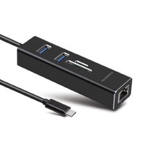 PLEOMAX 5in1 C타입 올인원 USB3.0 멀티 2포트 스마트폰 노트북 맥북 허브 분배기 SD 카드리더기 랜카드, F496 (PM-AH1000)