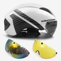 몽이몰 스냅백 헬멧 타임 트라이얼 사이클링 에어로 남성 여성 고글 레이싱 로드 바이크 렌즈 포함 자전거 장비, white black 3 lens+M