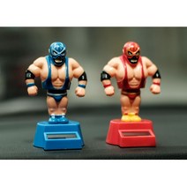 태양열 장식인형 레슬러인형 흔들이 차량용 노호혼, 1개, 블루