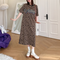 허니시스터 / (사이즈 추가 44-77)빈티지 레오파드 롱원피스(5805)