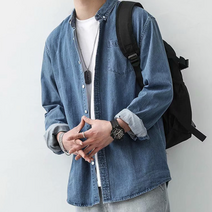 2컬러 남녀공용 데님셔츠 청남방 셔켓 BB187