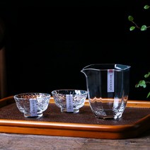 홈쏘맥 미니 잔 아인슈페너잔 플랫화이트잔 아포카토잔 홈카페 내열유리컵, 원형 큰컵 + 작은 잔 2개(65ML)