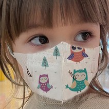 미소담은마스크 3D 마스크 50매 유아 아동 새부리형 어린이 초등학생 유치원 캐릭터 입체, 1개입, 50개, 올빼미