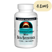 소스 내추럴스 피토스테롤 복합제와 베타 시토스테롤 113 mg 180 타블렛, 1개, 180정