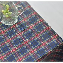 방수천 라미네이트 대폭 미니타탄체크 네이비L