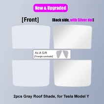 테슬라 모델 3 Y 2023용 유리 지붕 차양 태양 지붕 그늘 채광창 블라인드 음영 전면 후면 윈드 실드 선 스크린 액세서리, my 신제품 gray
