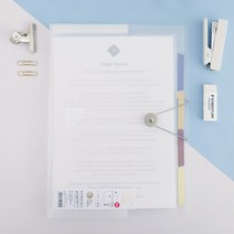 심플 A4 클리어파일 5포켓 워터프루프 화일 정리 논문 서류 자료 악보 바인딩, 클리어파일1EA