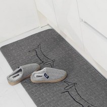 퍼스트앙 큰귀도그자수 주방매트 다용도퀼트자수 러그, 단품