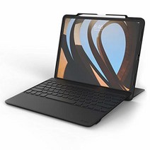 ZAGG Rugged 북 Go - 아이패드 프로 12.9인치용 내구성 케이스 블루투스 키보드 Gen 3 2018 4 2020 블랙