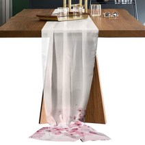 테이블보봄벚꽃 태양 강 레트로 쉬어 쉬폰 테이블 러너 국가 웨딩 파티 Tulle Voile 천으로 홈 인테리어, 01 48x140cm, 08 HZF04122