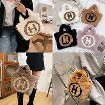 페이크퍼 로고 토트 크로스백 5color 퍼가방 겨울 털가방 *SEMOST*