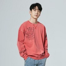 이랜드 [버커루]버커루 봄 가을 남성 2단쭈리 프린트 루즈핏 맨투맨티셔츠 B211TS360P