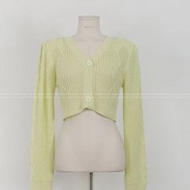 브이넥니트가디건 초 가을 두 알 단추 아가일무늬 꽃무늬 여성 디자인감각 보이핏 볼륨 숏 상의 4956945390
