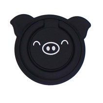 마그네틱 금속 시트 자동차 휴대 전화 돼지 반지 홀더 유니버설 철 디스크 스티커 핸드폰 지원, 02 Black