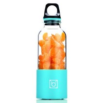 버티컬믹서 반죽기 스탠드 믹서기휴대용 자동 야채 전기 믹서기 500ml 5/색상 과일 주스 메이커 병 추출, 02 파란