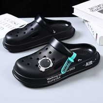 빅 사이즈 Croc 신발 커플 샌들 최신 여름 슈퍼 두꺼운 EVA 슬리퍼 baogou 쿨, astronaut black+42-43