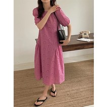 여성 반팔 롱 원피스 라운드 플라워 원피스 빅사이즈 여름 꽃무늬 플레어 여자원피스 프리사이즈 인박카046