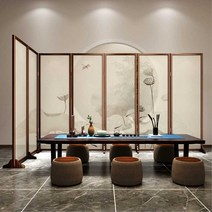 침대파티션 인테리어 한옥 기림막 카페 셀프, (팬 4개) 45x180cm 레드월넛