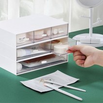 집정리노하우 다이소정리함 소품정리함 미니정리함, 3칸, 아이보리