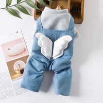 고양이 옷 패딩 올인원 강아지옷 가을 겨울 반려동물 용품, 블루, L