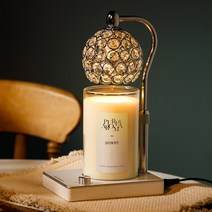캔들백화점 크리스탈 비주 캔들워머+소이캔들 대용량 1000ml 대왕캔들 세트, 비주 실버화이트+다우니